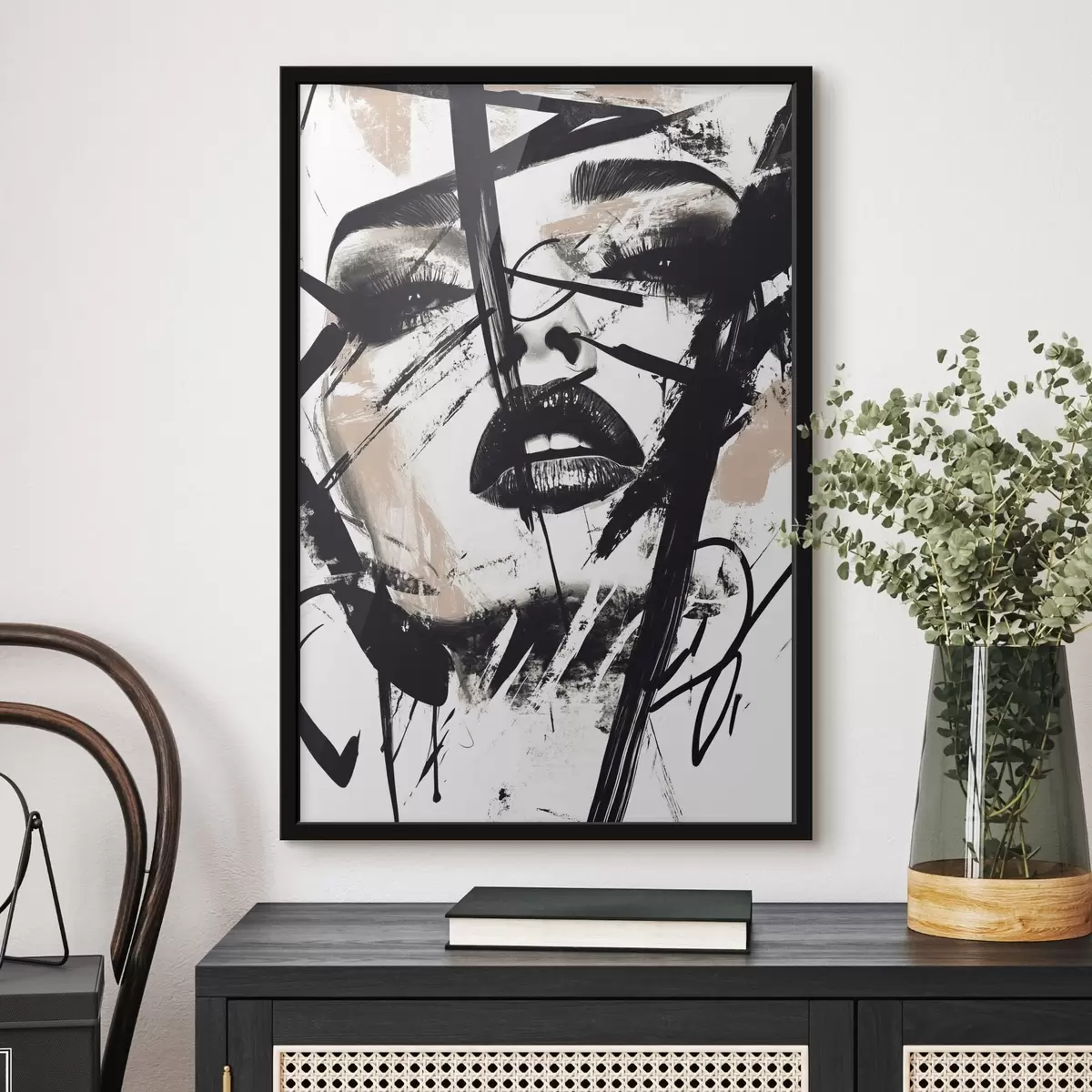 Poster Ritratto astratto in stile graffiti di una donna f45777