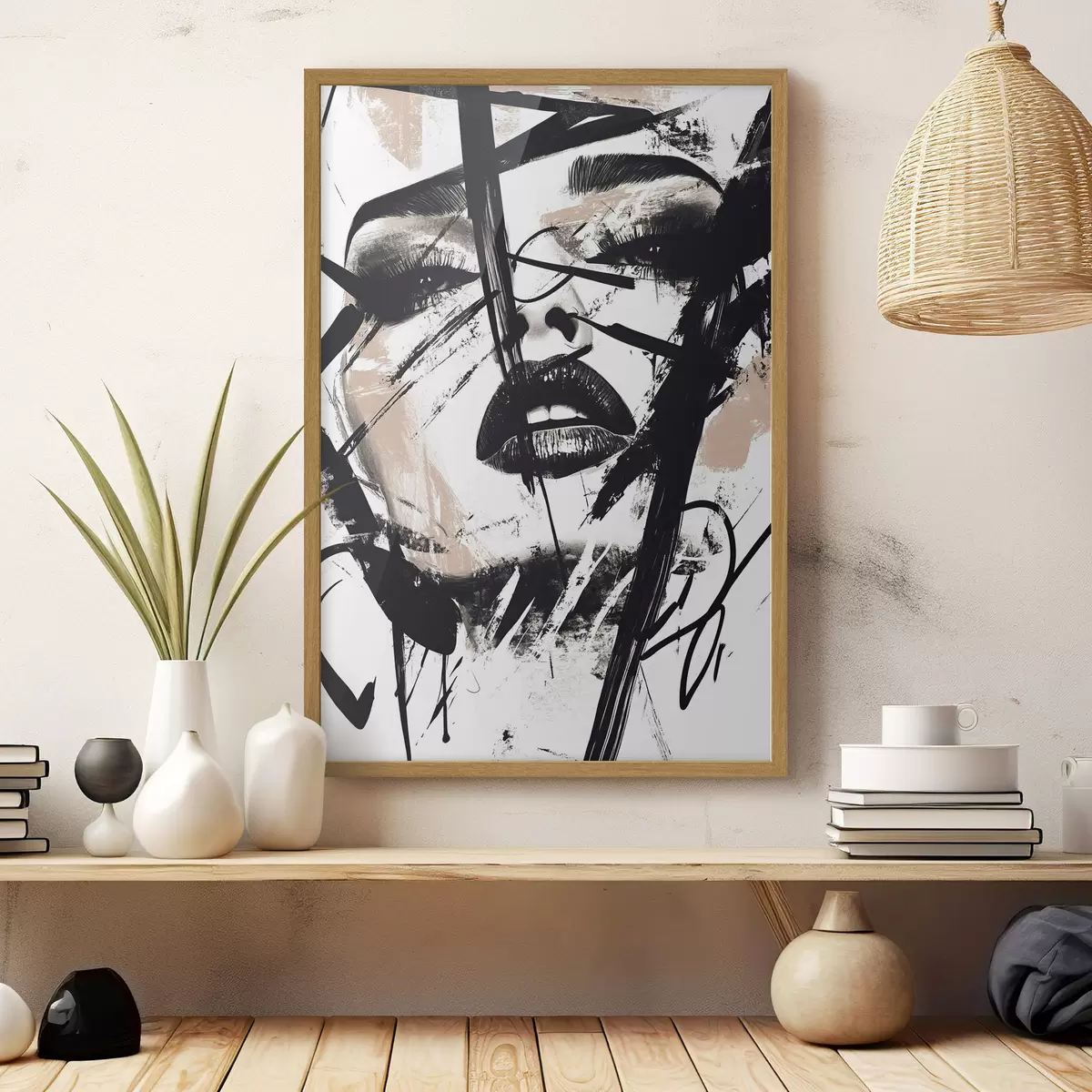 Poster Ritratto astratto in stile graffiti di una donna f45777
