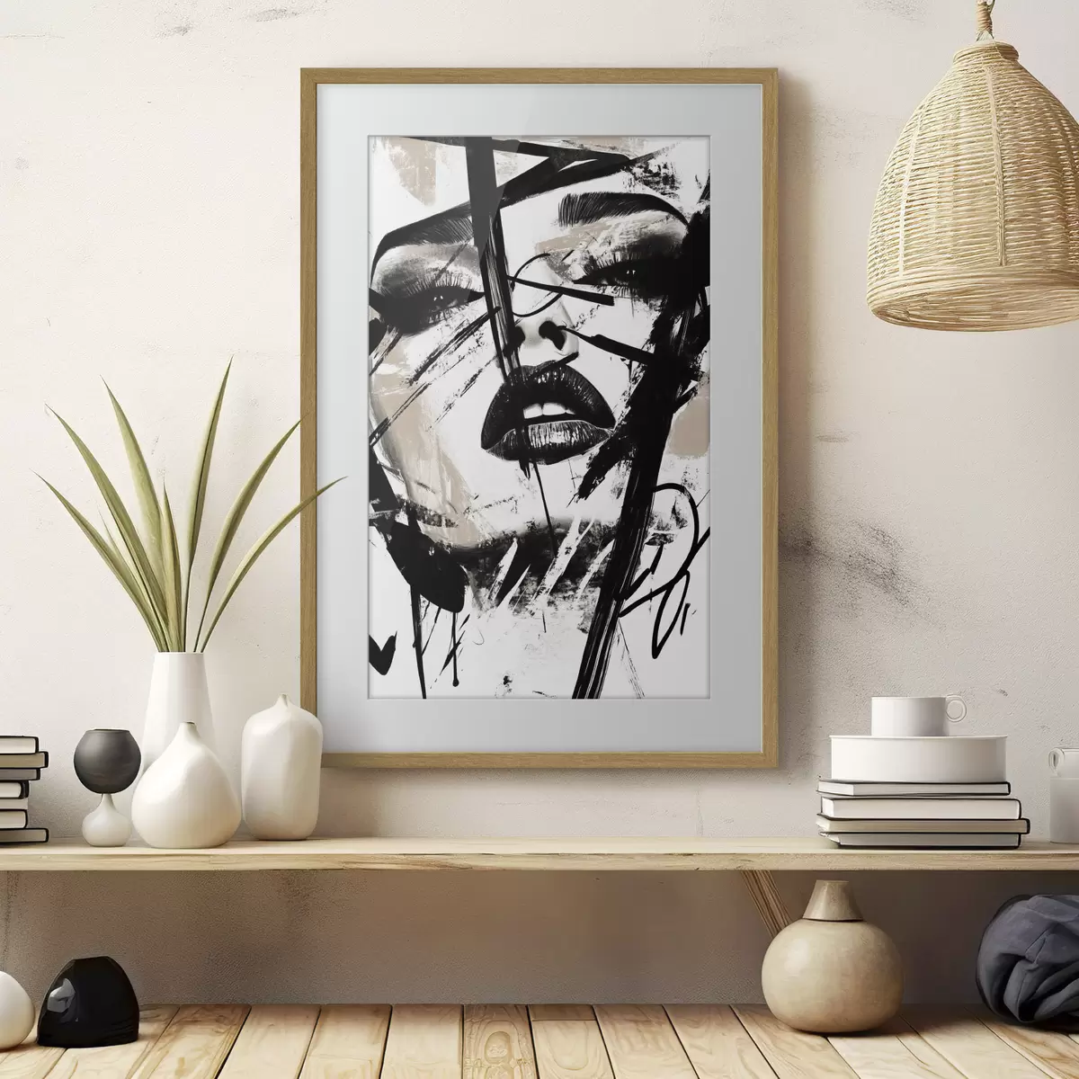 Poster Ritratto astratto in stile graffiti di una donna f45777