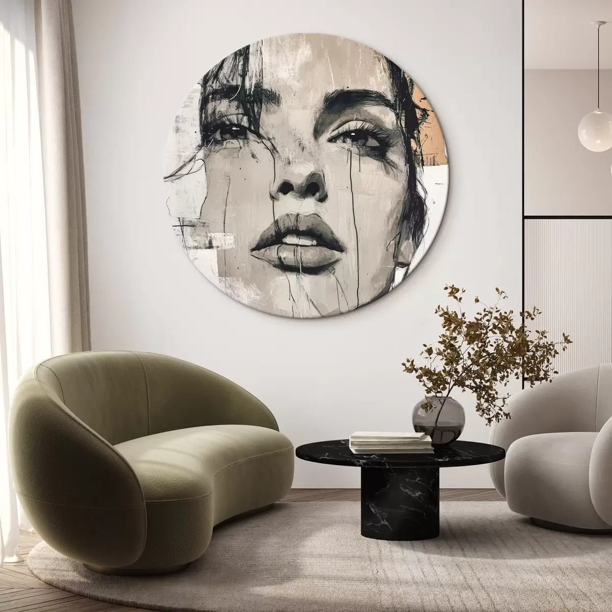 Quadri rotondi Ritratto di donna r45778