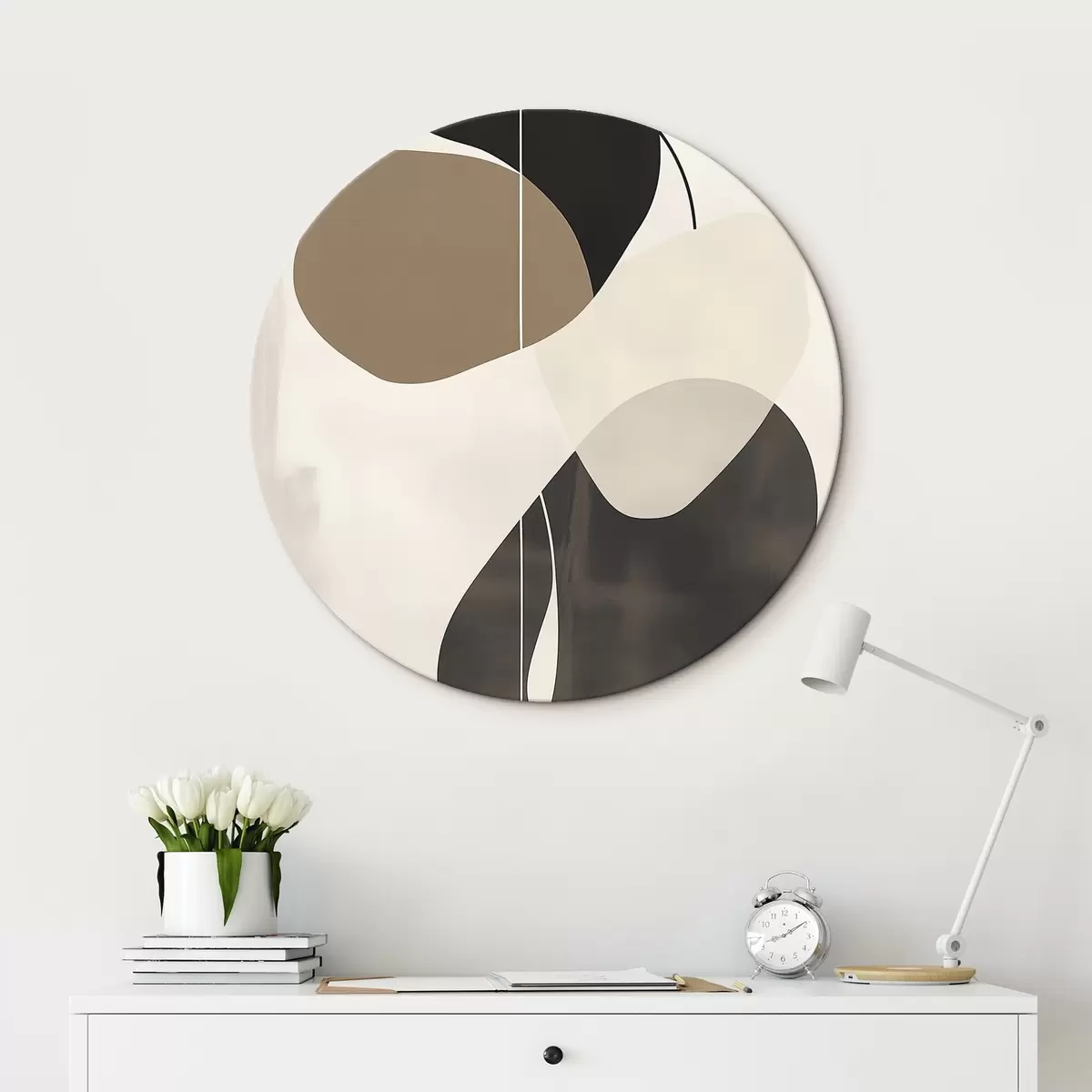 Quadri rotondi Forme astratte fluttuanti r45995