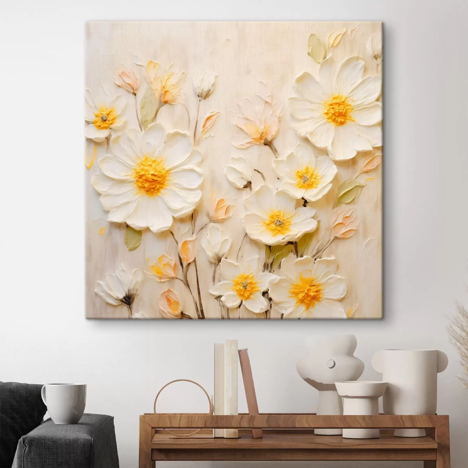 carta da parati Fiori dai toni pastello in stile pittura a olio nr. s45742