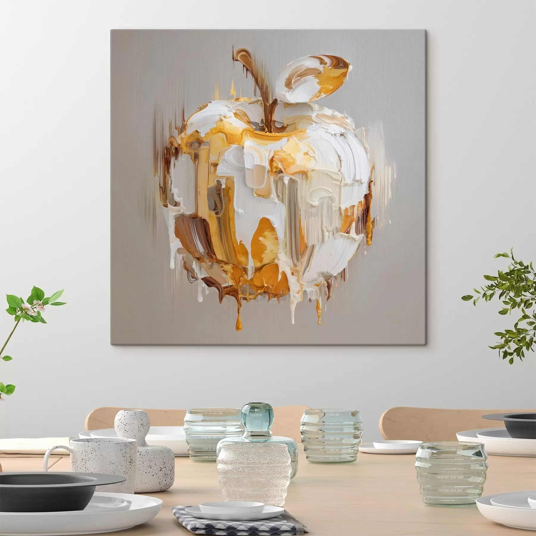 carta da parati Mela con effetto vernice sciolta nr. s45862