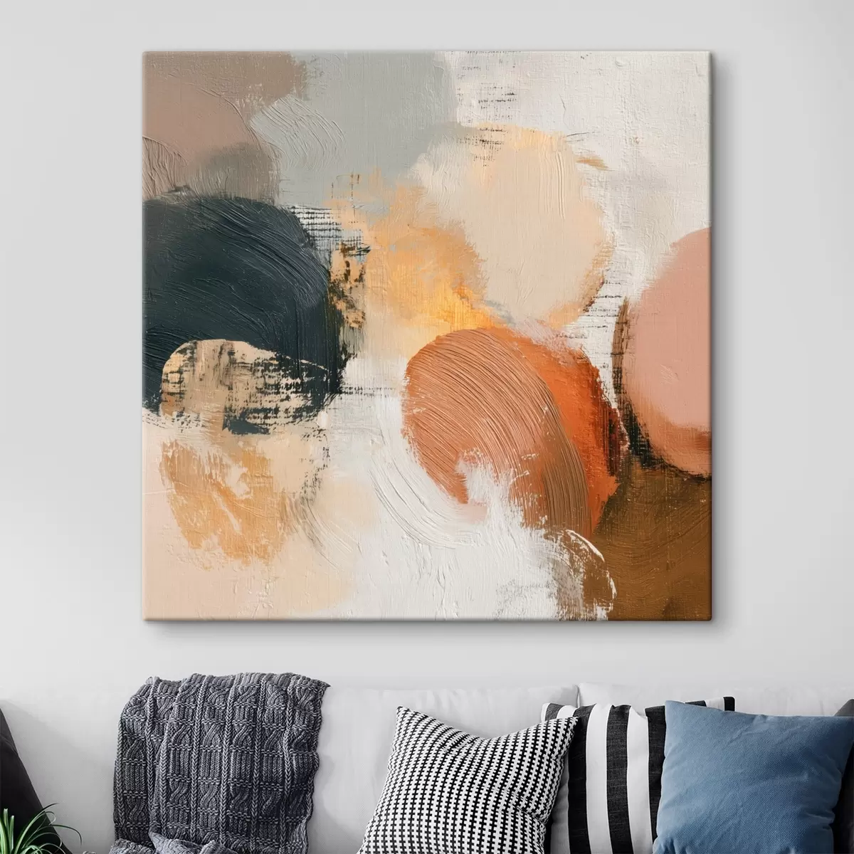 carta da parati Astrattismo materico con tonalità beige e grigie nr. s45863