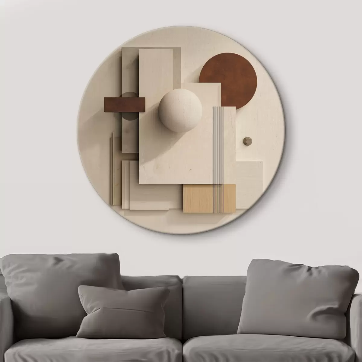 Quadri rotondi Geometria della calma in stile minimalista moderno r45856