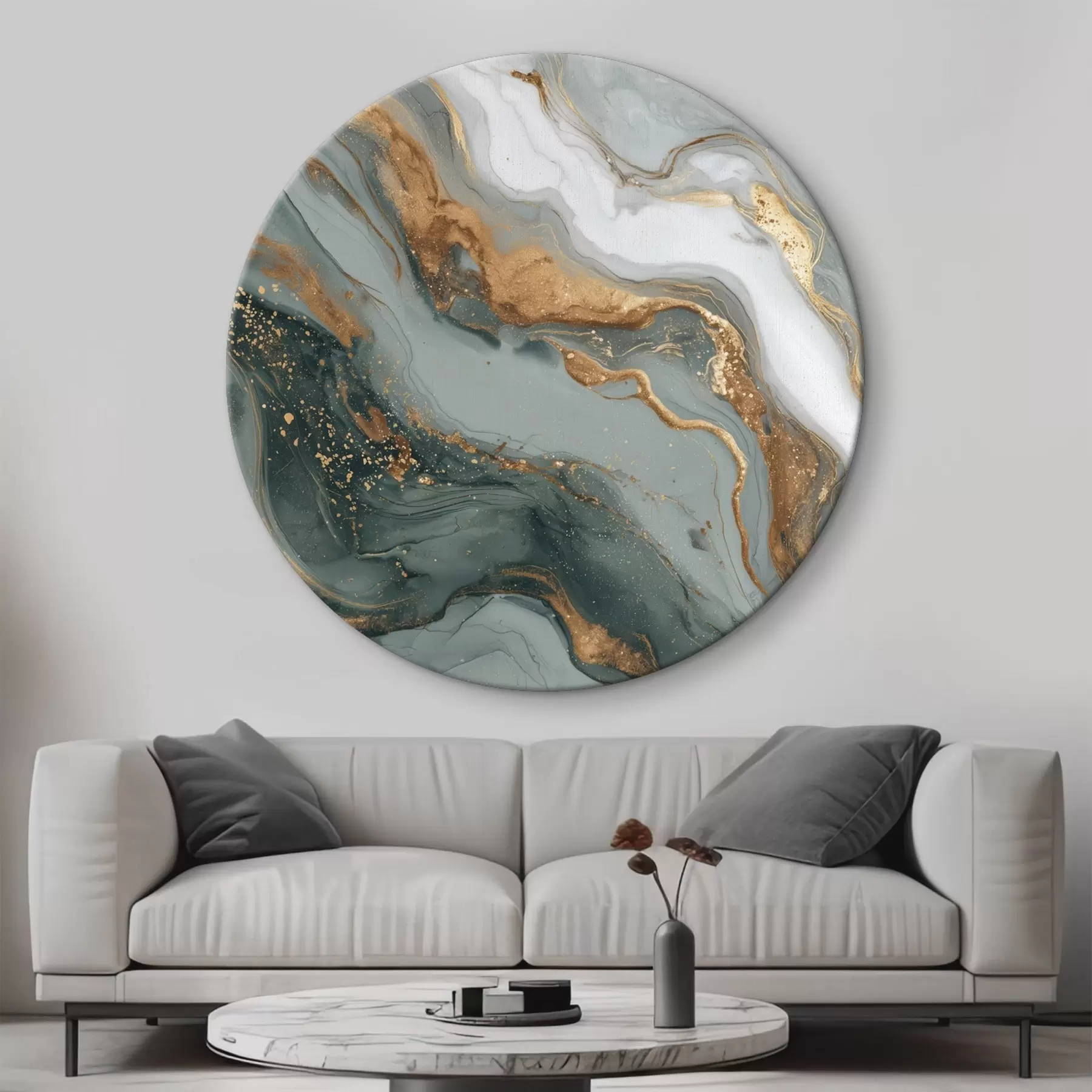 carta da parati Astrazione con striature verde scuro e grigio nr. r45858