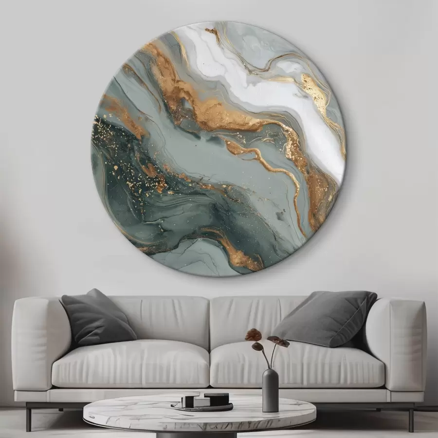 carta da parati Astrazione con striature verde scuro e grigio nr. r45858