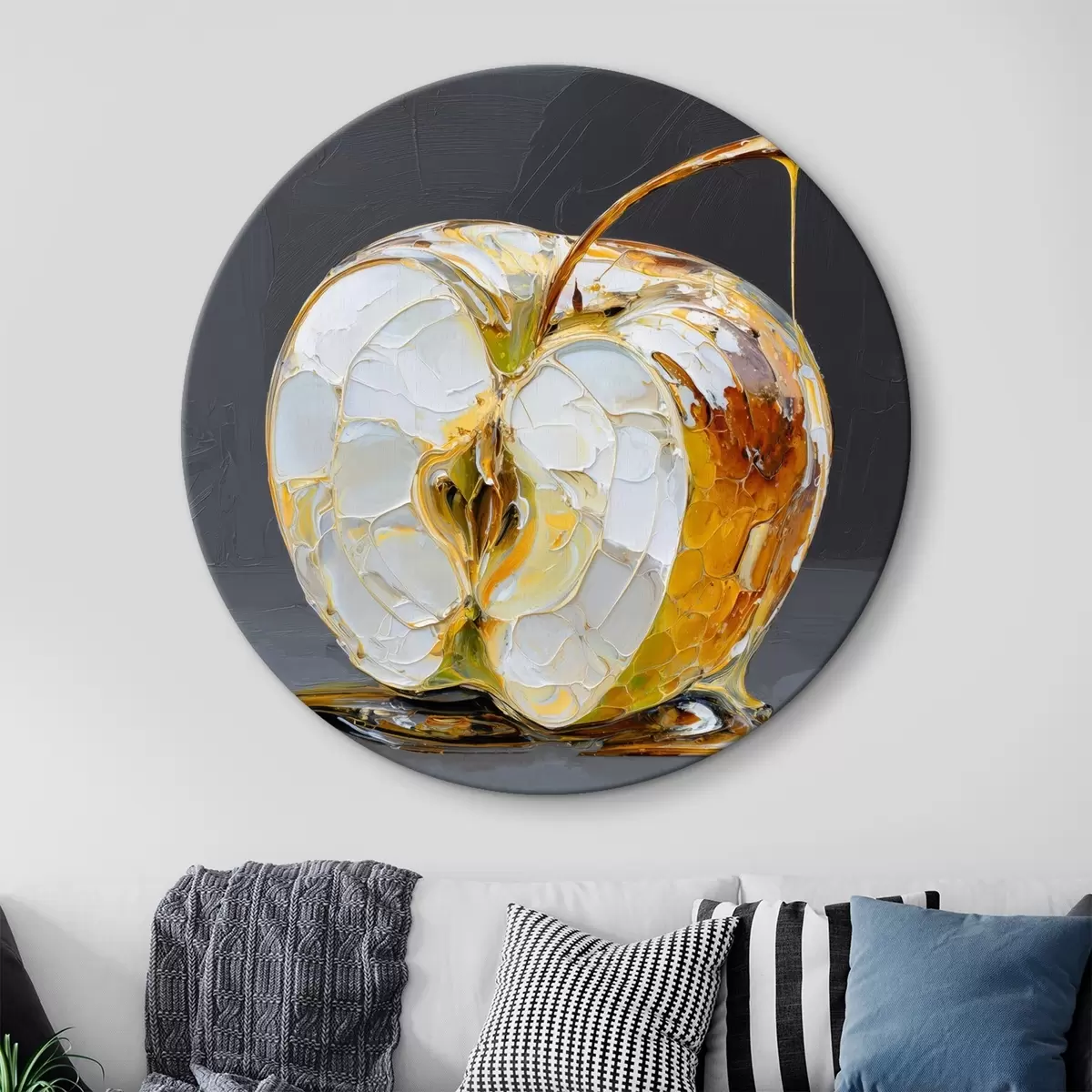 Quadri rotondi Mela dolce in stile pittorico r45861