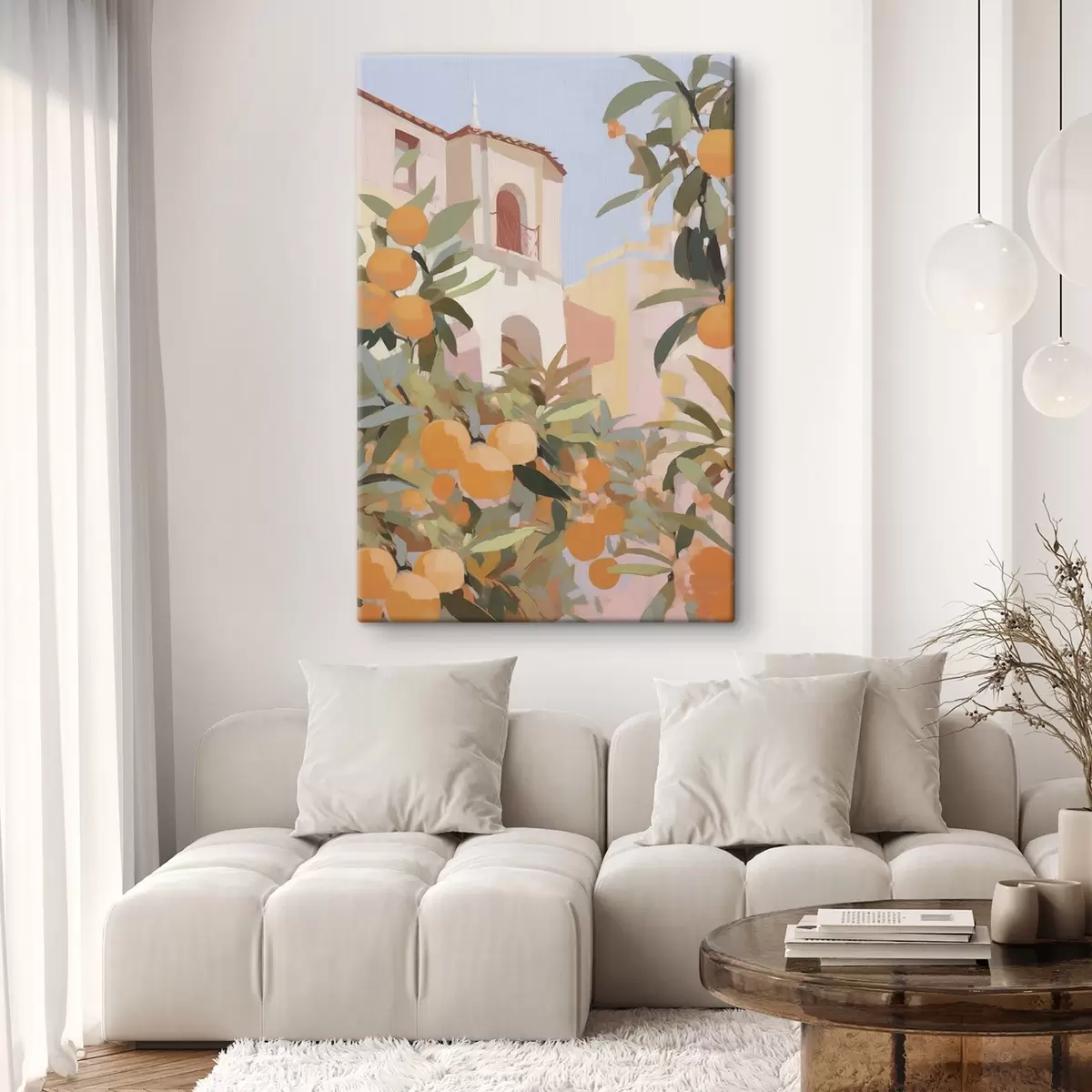 carta da parati Arance su un ramo davanti alla casa nr. s46060