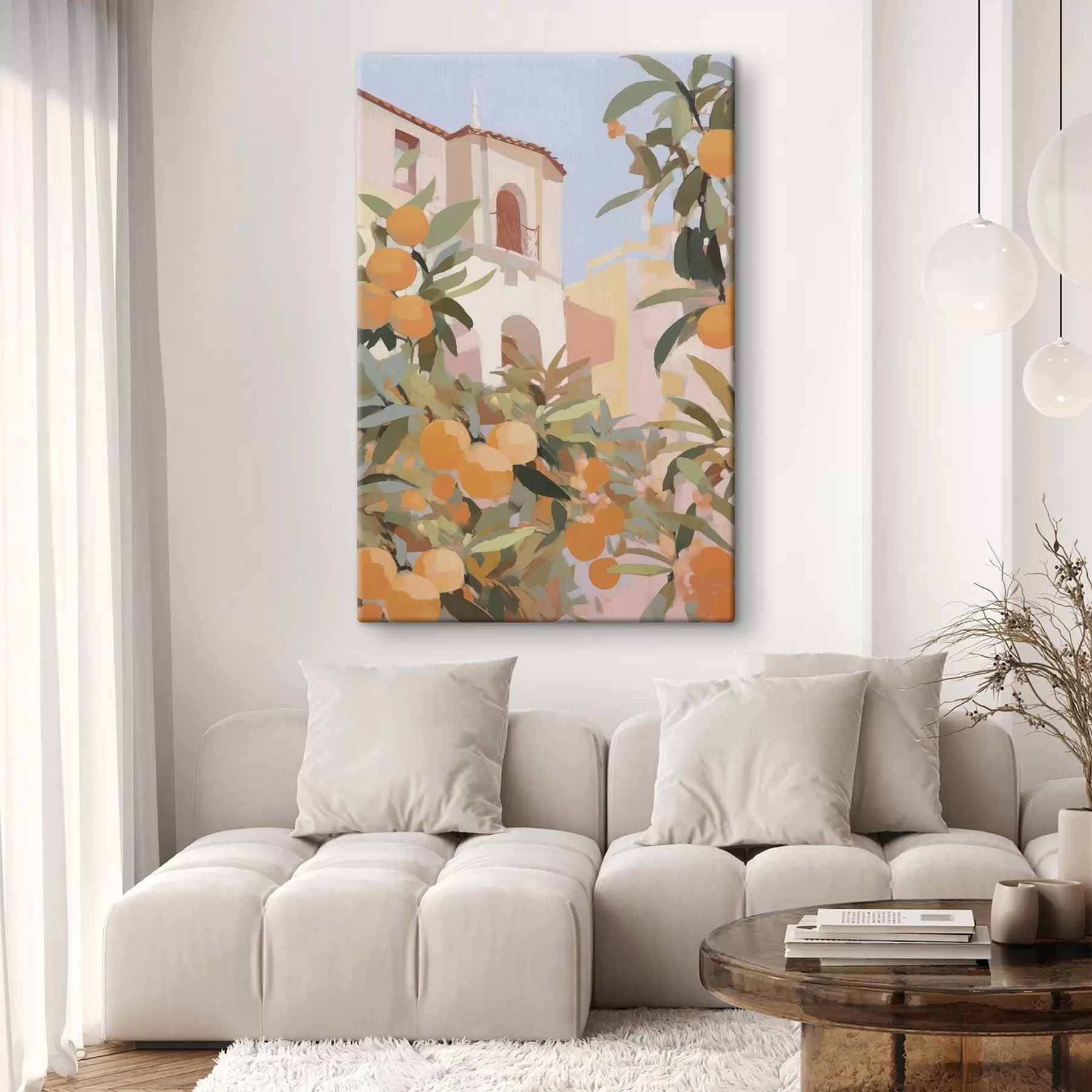 carta da parati Arance su un ramo davanti alla casa nr. s46060