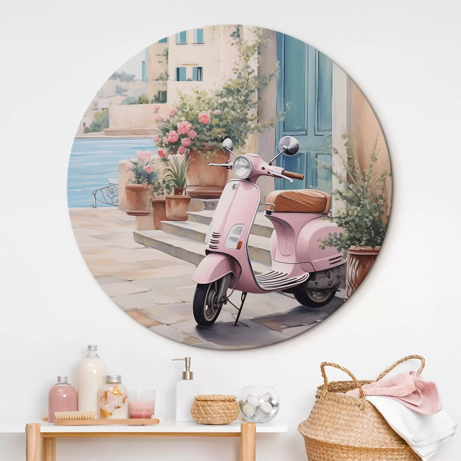 carta da parati Uno scooter sullo sfondo di una casa nr. r46065