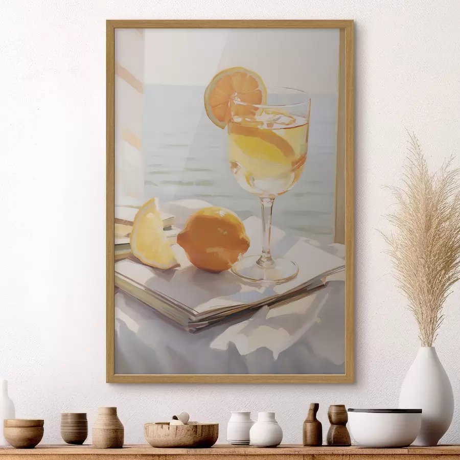 carta da parati Un cocktail in un bicchiere vicino alla finestra nr. f46064