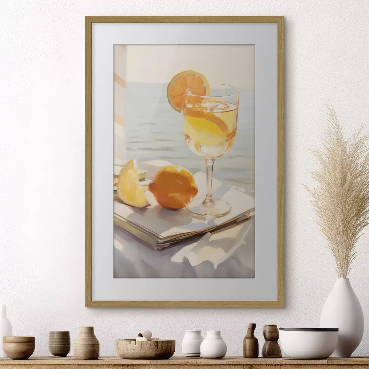 Poster Un cocktail in un bicchiere vicino alla finestra f46064