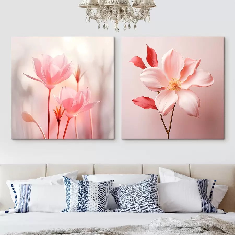 carta da parati Composizione floreale rosa in stile moderno nr. m00708