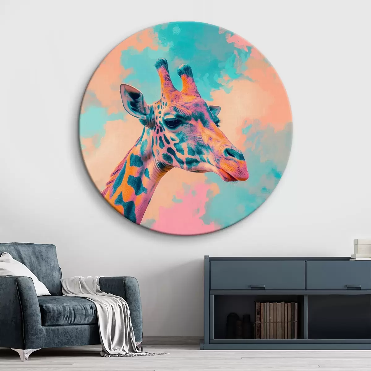 Quadri rotondi Giraffa r46037