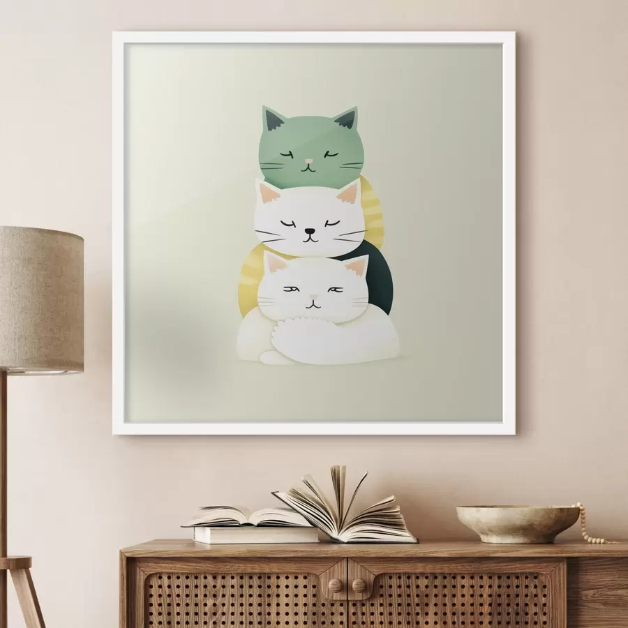 carta da parati Composizione di tre gatti in stile animazione nr. f45734