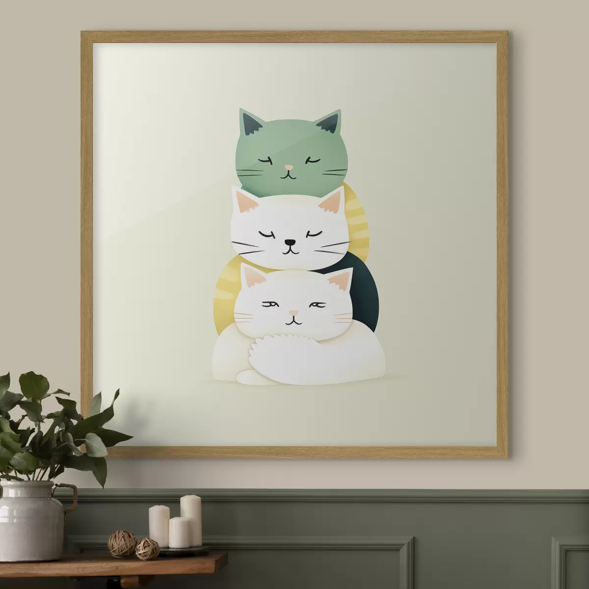 Poster Composizione di tre gatti in stile animazione f45734