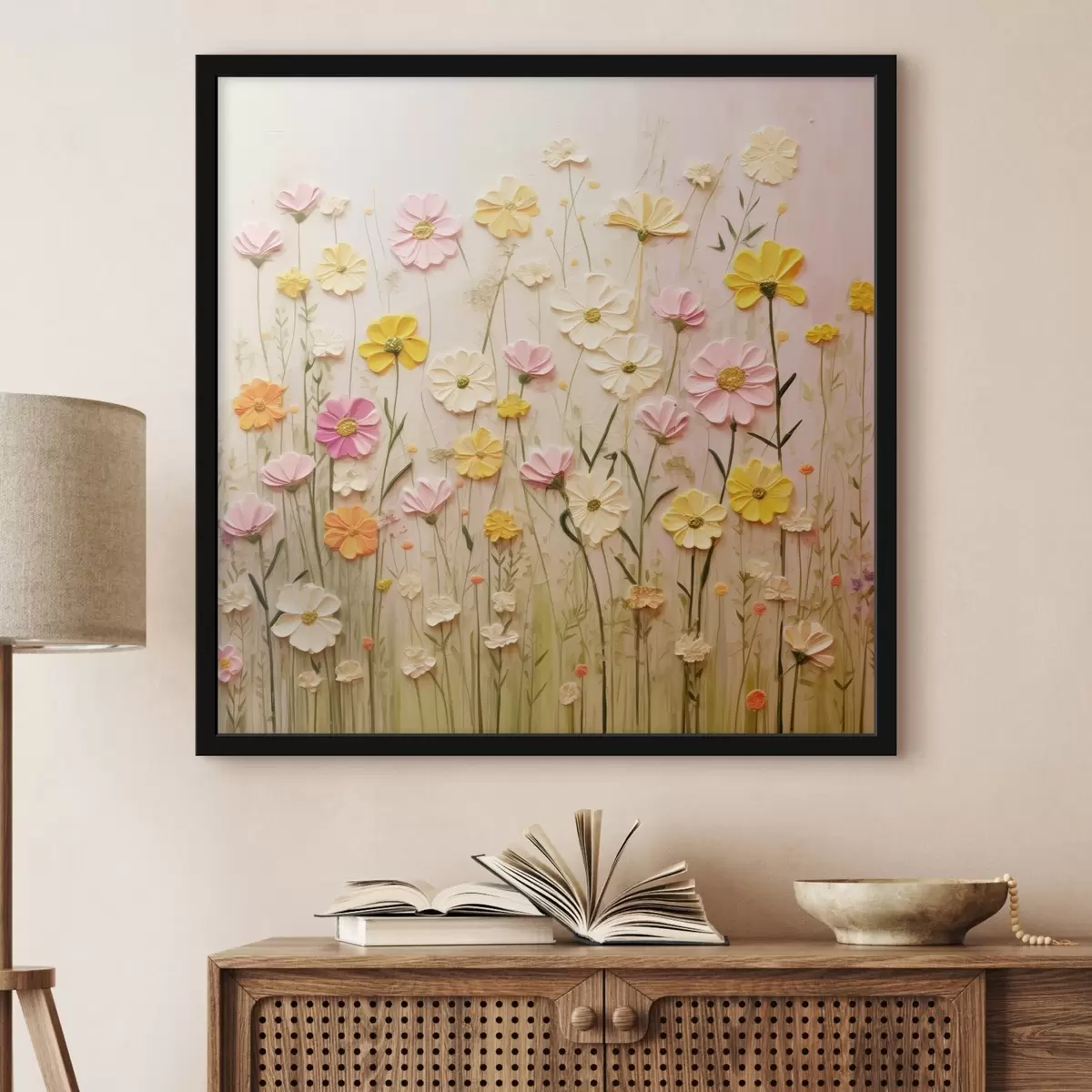 Poster Campo di fiori in stile pittura ad olio f45739