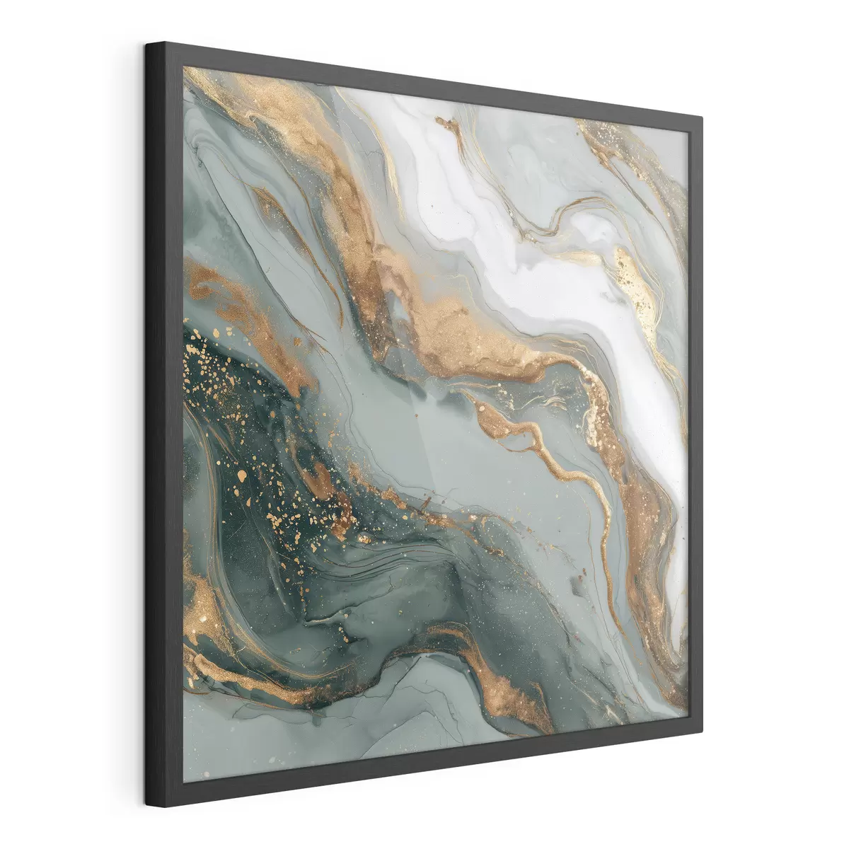 Poster Astrazione con striature verde scuro e grigio f45858