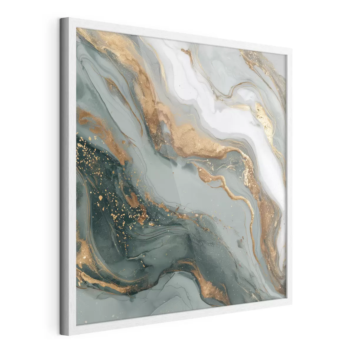 Poster Astrazione con striature verde scuro e grigio f45858