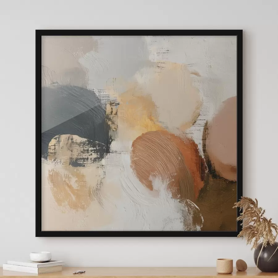 carta da parati Astrattismo materico con tonalità beige e grigie nr. f45863