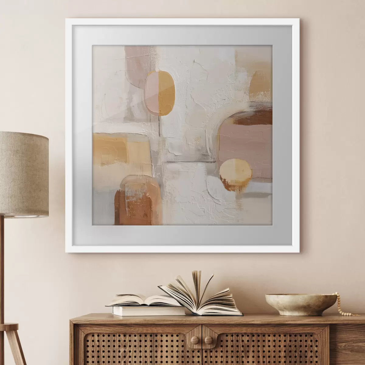 Poster Minimalismo astratto nei toni del beige-arancio f45864