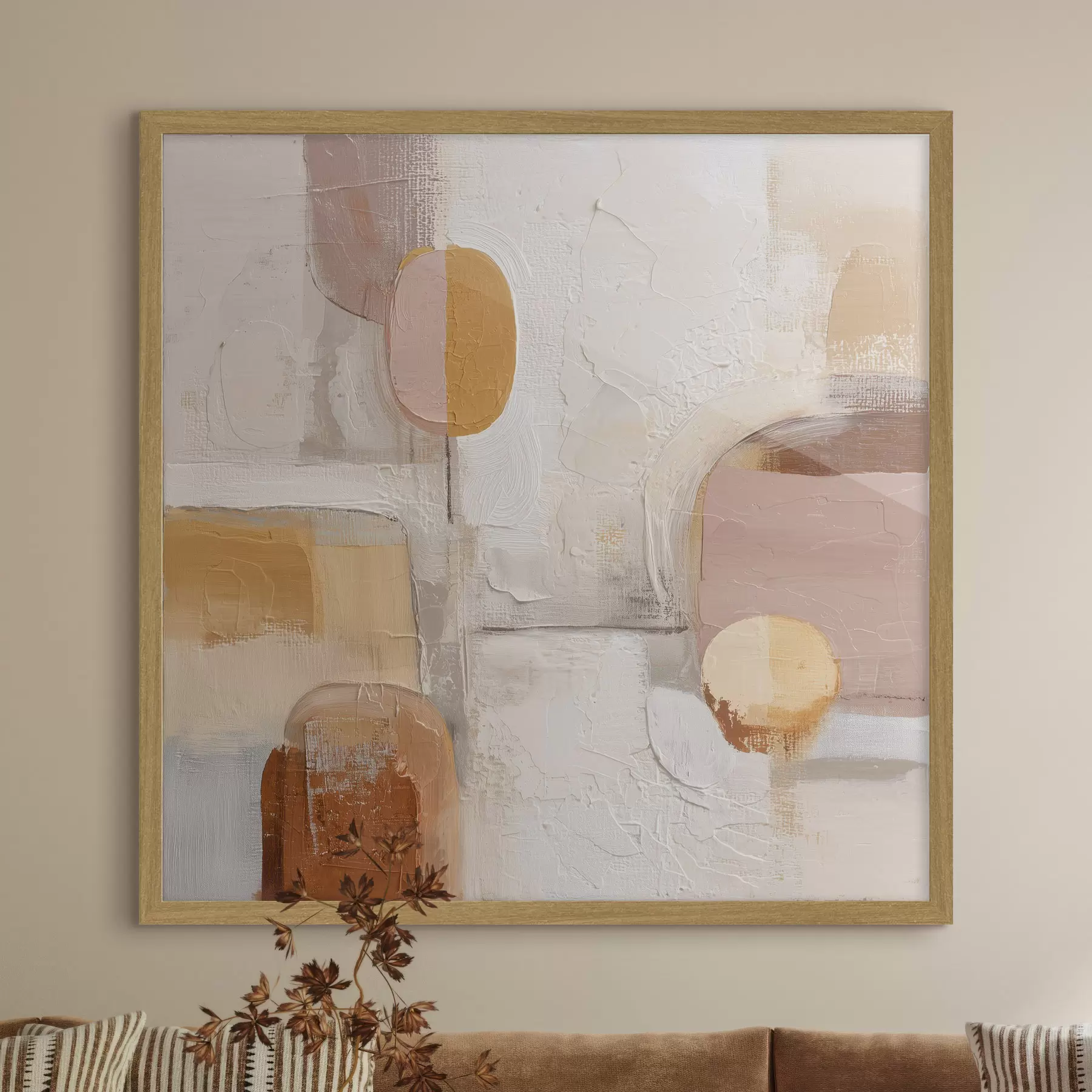 carta da parati Minimalismo astratto nei toni del beige-arancio nr. f45864