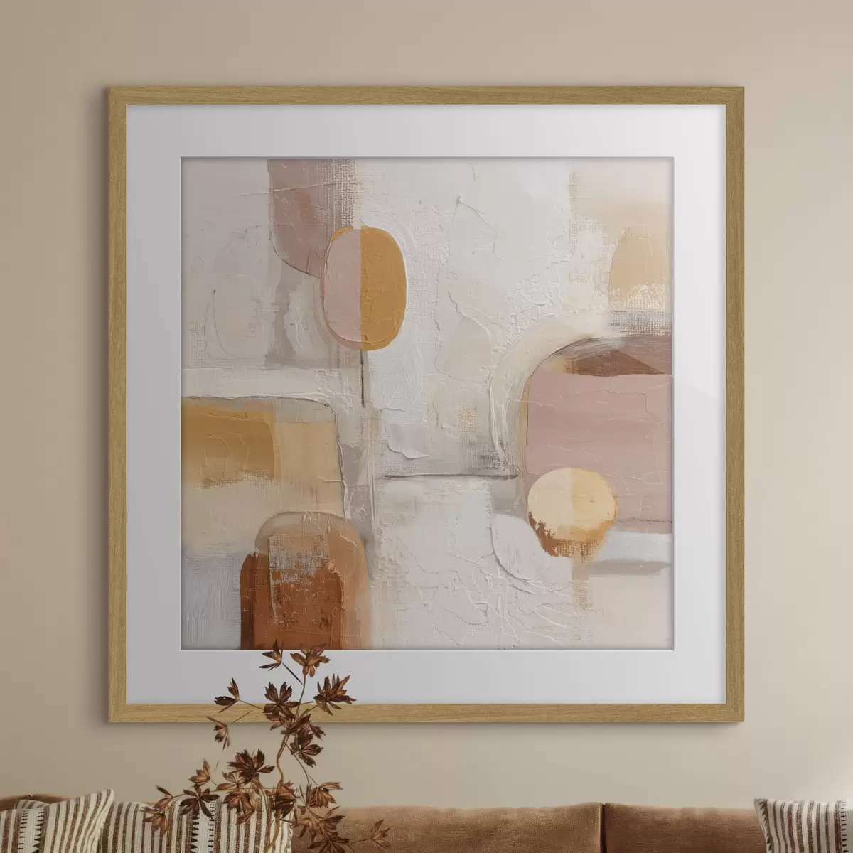 Poster Minimalismo astratto nei toni del beige-arancio f45864