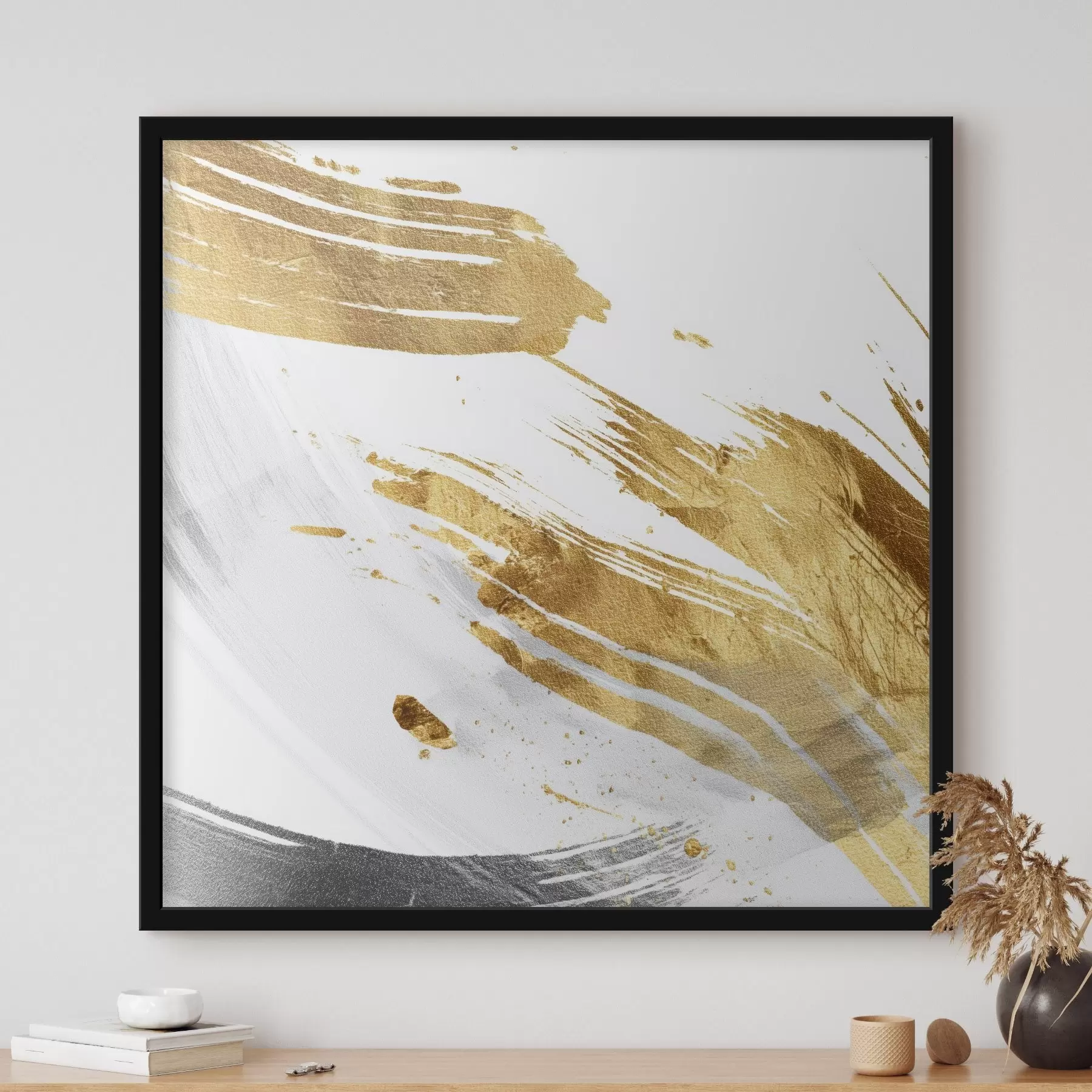 carta da parati Tratti dinamici nei toni del bianco e del giallo-grigio nr. f45866