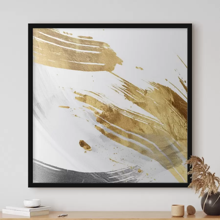 carta da parati Tratti dinamici nei toni del bianco e del giallo-grigio nr. f45866