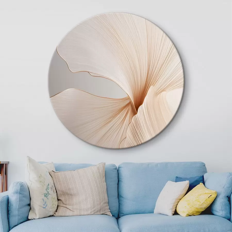 carta da parati Fiori astratti con petali sottili e delicati nei toni del bianco e del beige nr. r45923