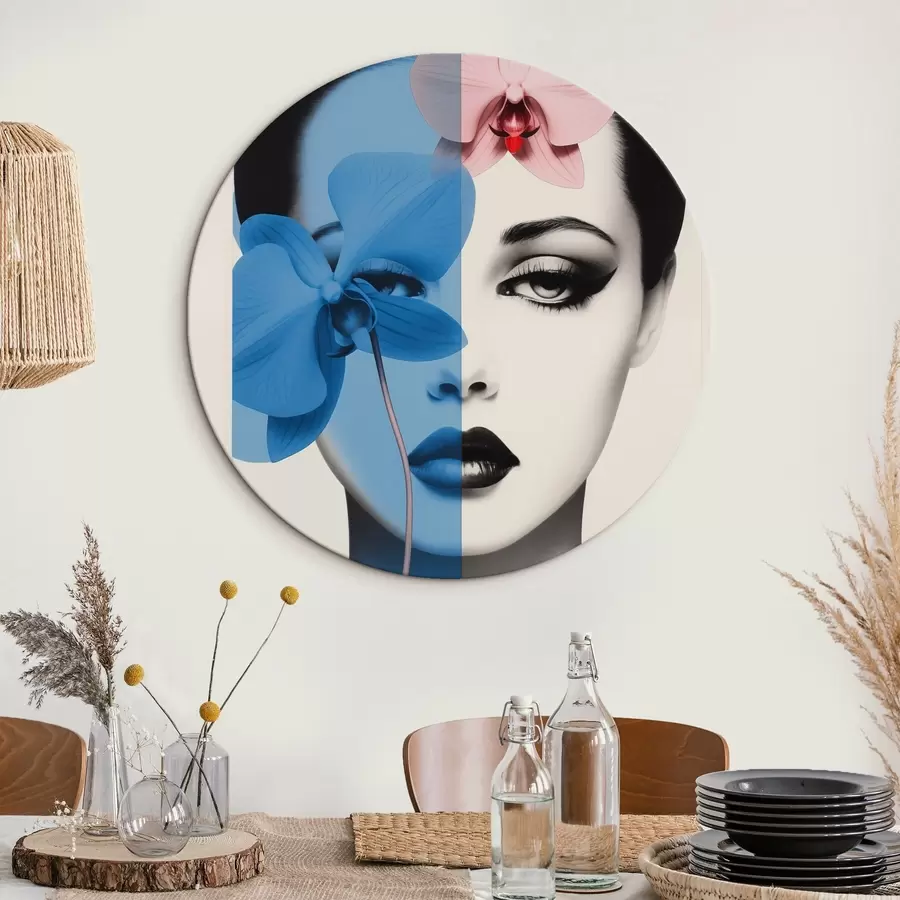 carta da parati Ritratto astratto di una donna con orchidee nr. r45924