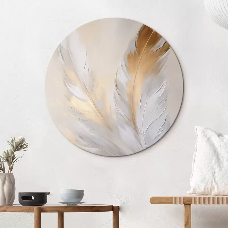 carta da parati Piume con accenti arancioni, illuminazione soffusa, composizione minimalista strutturata, arte moderna nr. r45944