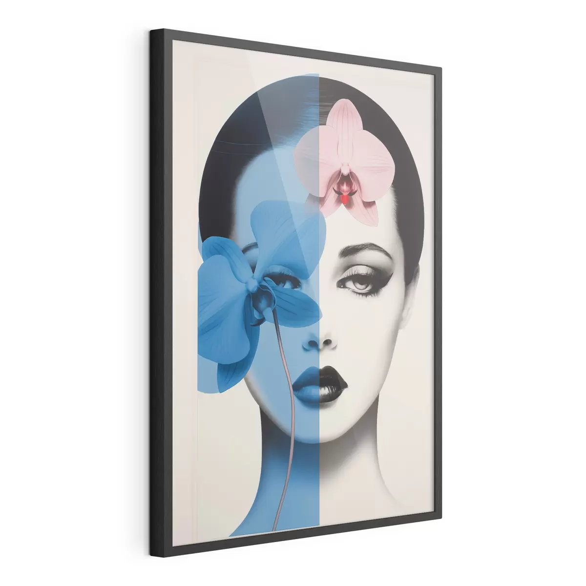 Poster Ritratto astratto di una donna con orchidee f45924