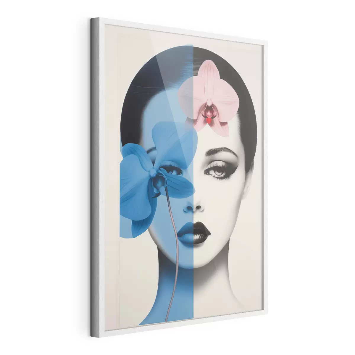 Poster Ritratto astratto di una donna con orchidee f45924