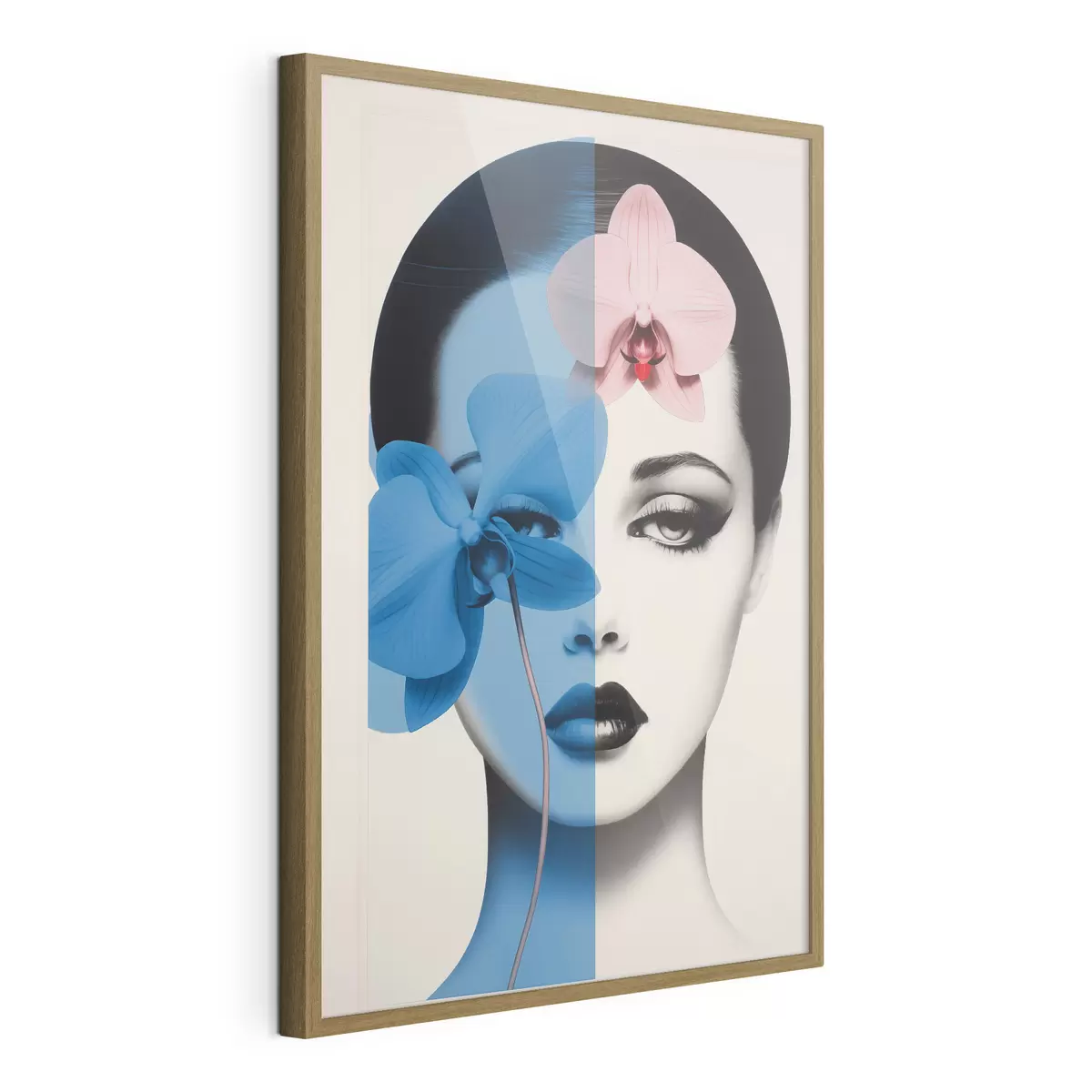 Poster Ritratto astratto di una donna con orchidee f45924
