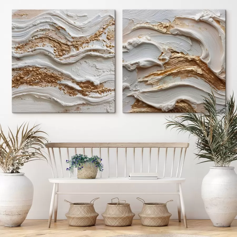 carta da parati Astrazione volumetrica con tratti bianchi e gialli nr. m00742