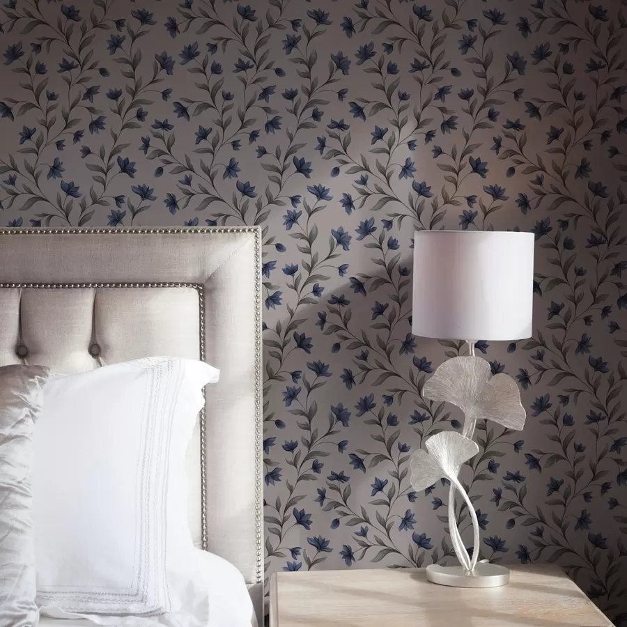 carta da parati Campanule su sfondo rosa cipria nr. a00622v2