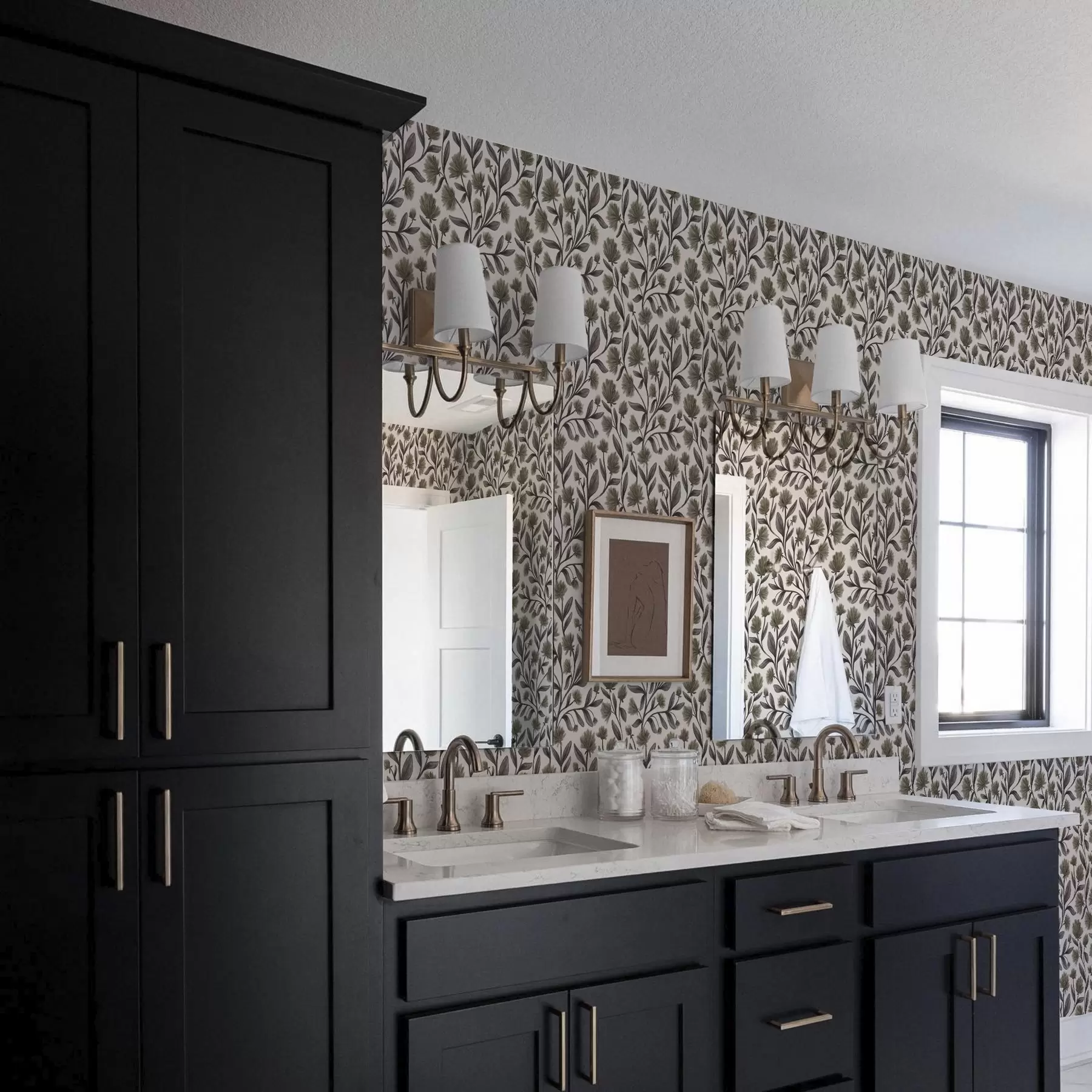 carta da parati Fiori selvatici nei toni del grigio-oliva su sfondo crema nr. a00623v1