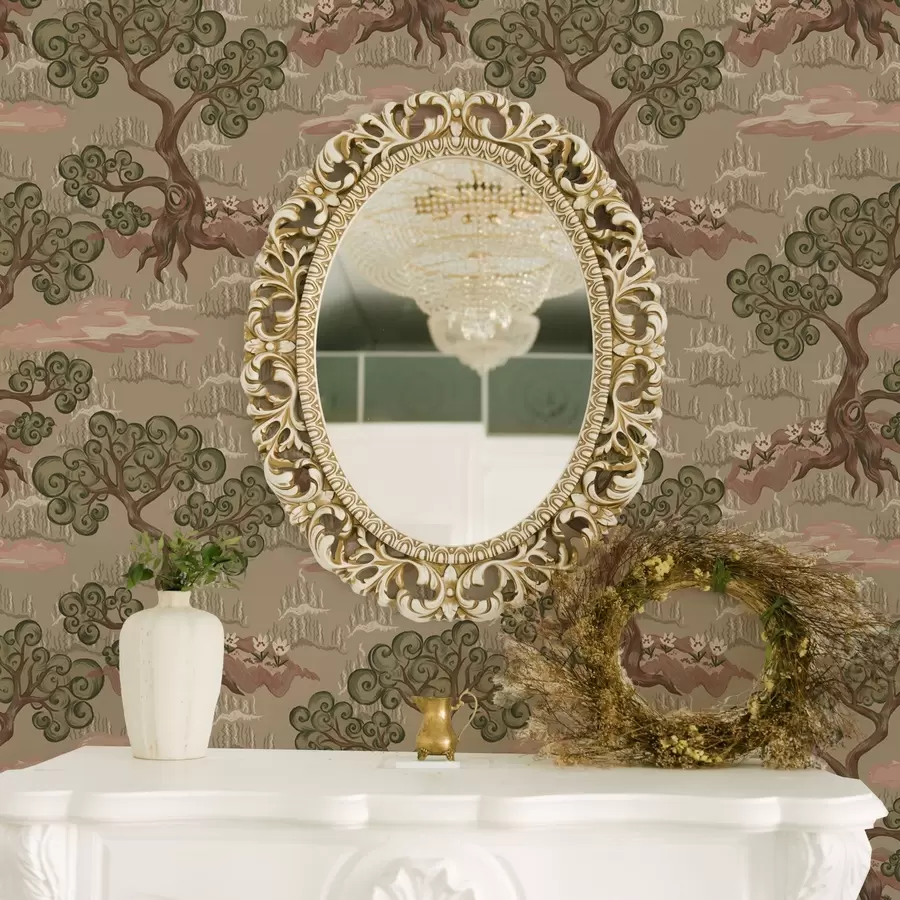 carta da parati Paesaggio orientale con alberi stravaganti su uno sfondo sabbioso nr. a00715