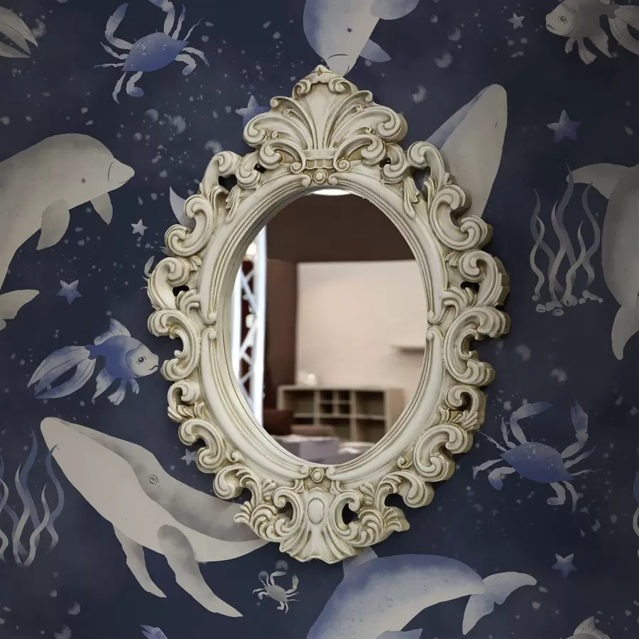 carta da parati Balene, delfini e granchi su sfondo blu scuro nr. a00720