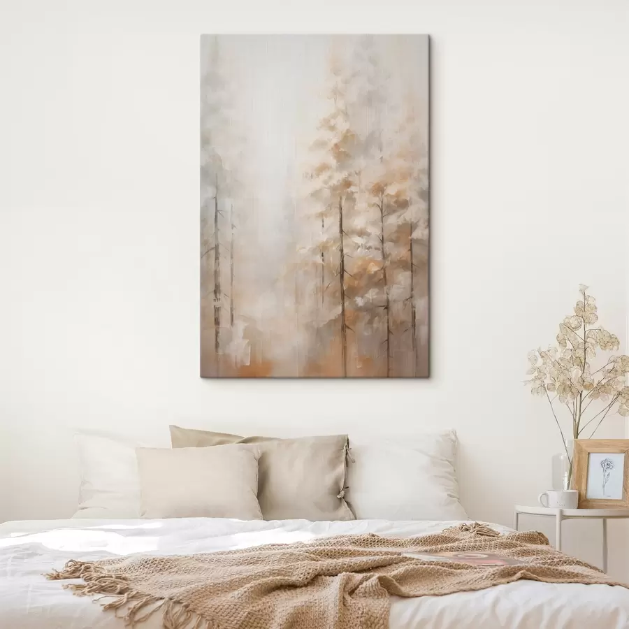 carta da parati Alberi nella foresta imitazione di un dipinto nr. s46123