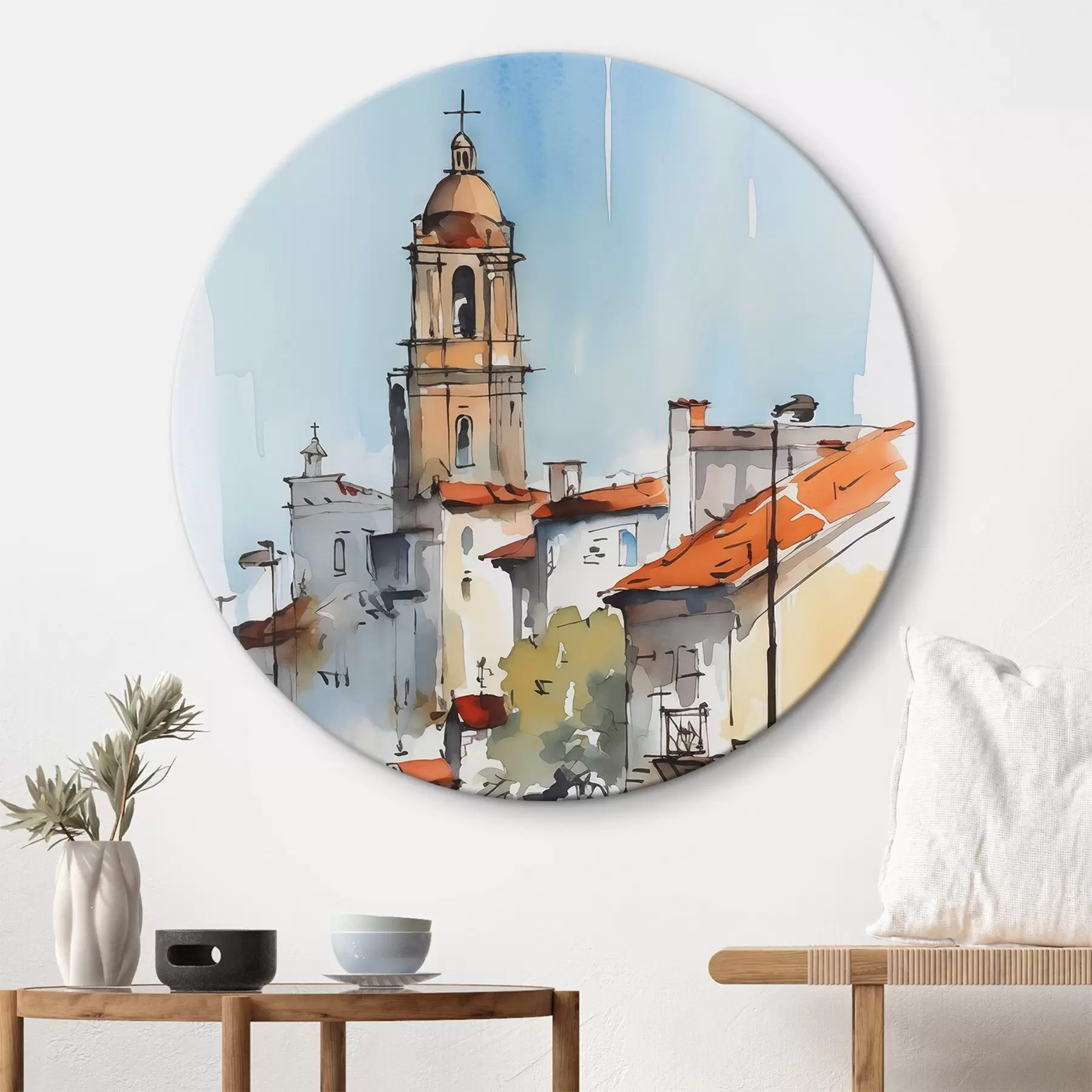 carta da parati Acquerello che imita il paesaggio urbano nr. r46120