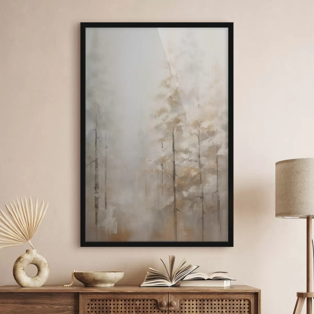 Poster Alberi nella foresta imitazione di un dipinto f46123