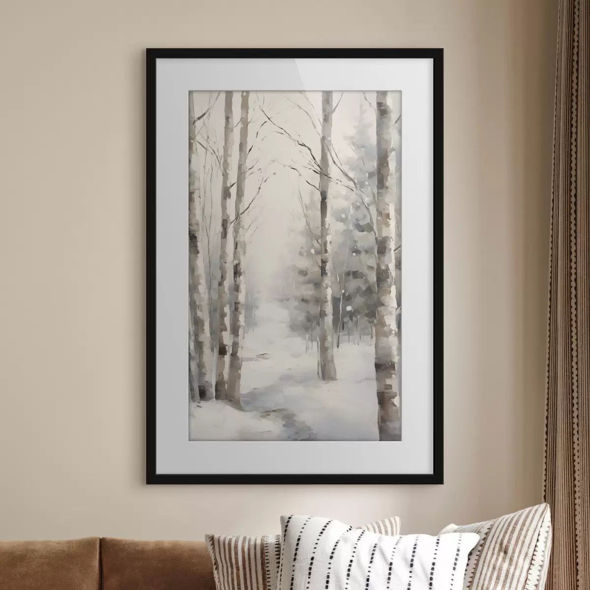Poster Betulle in una foresta invernale f46129