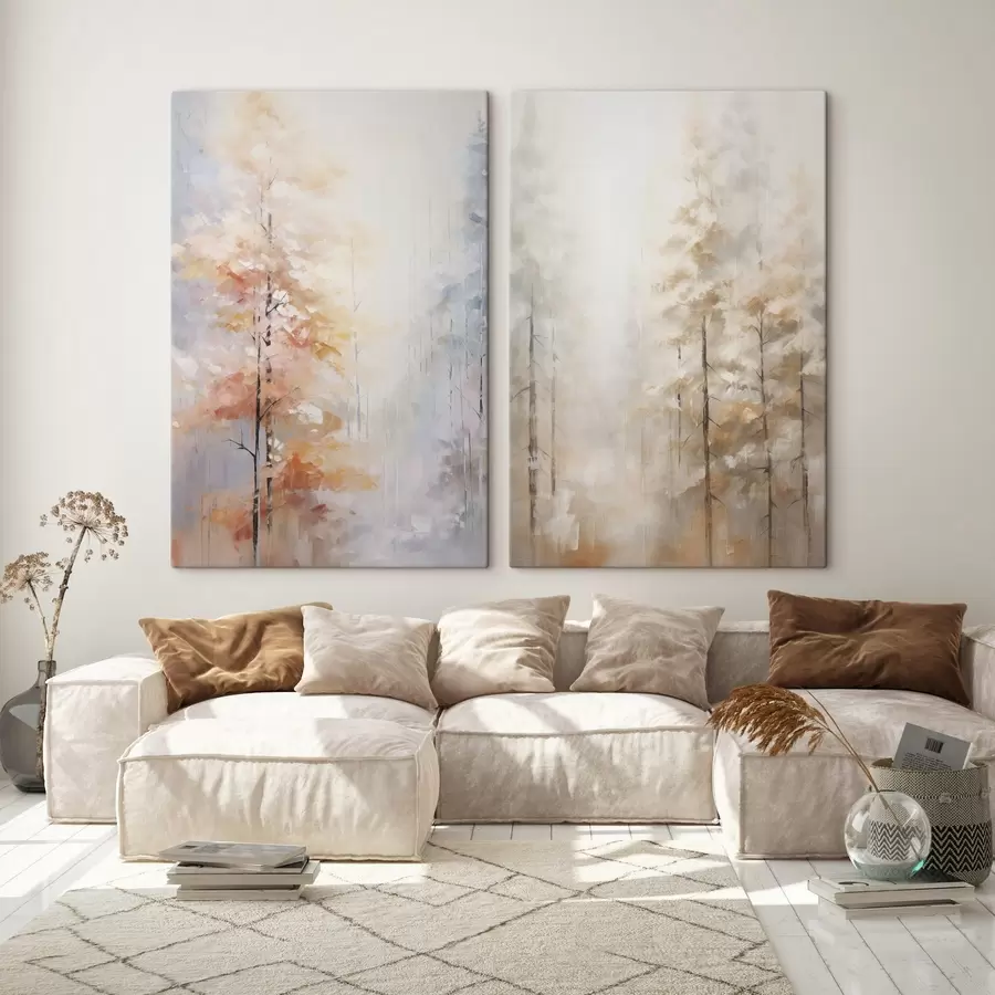 carta da parati Dipinto che imita una foresta autunnale nr. m00833