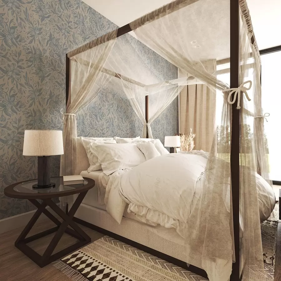 carta da parati Motivo floreale lineare blu su beige caldo nr. a00630v2