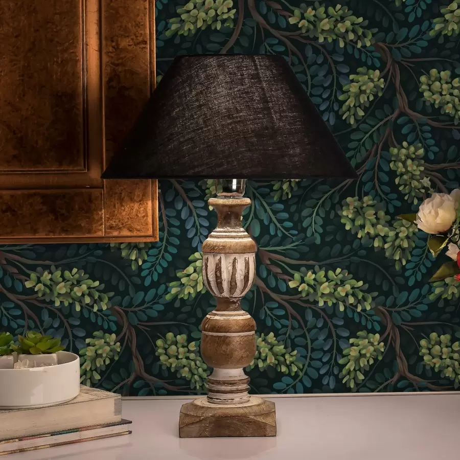 carta da parati Rami con infiorescenze verdastre su sfondo scuro nr. a00786