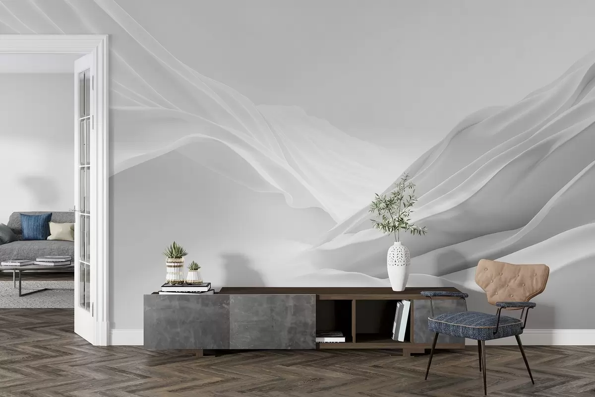 carta da parati Cime montuose grigie in forma astratta nr. w09434