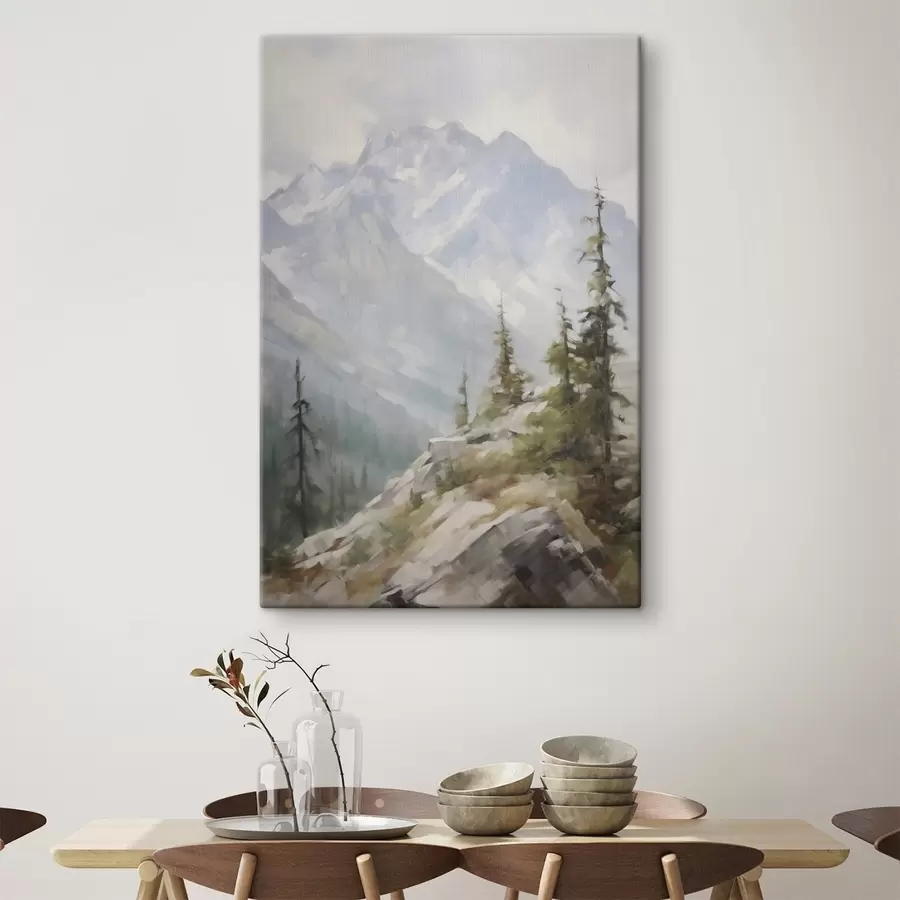 carta da parati Abeti rossi sullo sfondo delle montagne nr. s46202